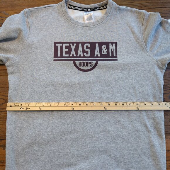 Adidas Texas A&M Hoops gray burgundy Sweatshirt size L Long sleeves - Picture 10 of 16